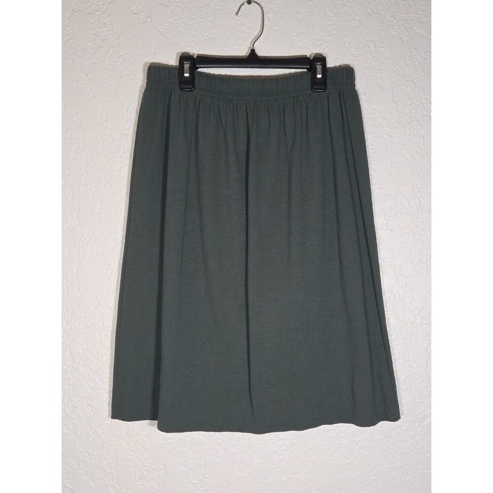 Vintage Peruvian Connection Pima Cotton Mini Skirt Olive Size XL Lagenlook Fall
